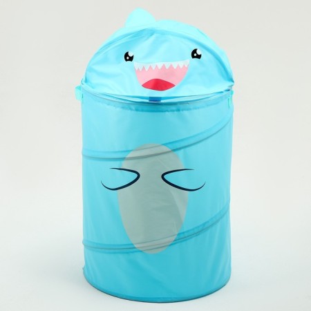 A basket for storing toys "shark" with handles and a lid, 55 x 33 x 33 cm, blue-2