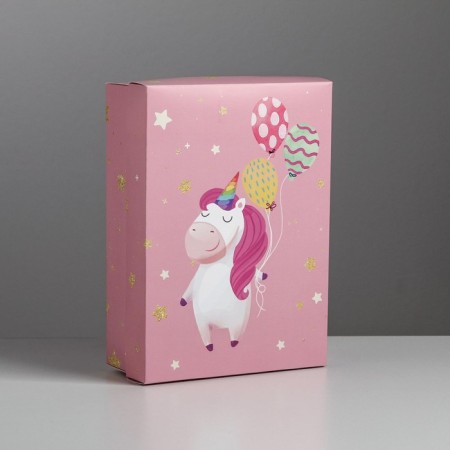 Gift folding box, packaging, “unicorn”, 21 x 15 x 7 cm-1
