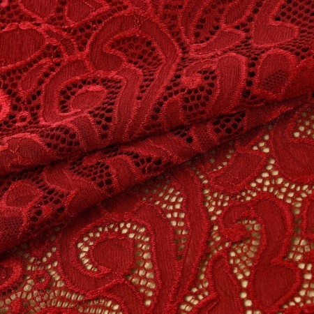 Lace elastic fabric, 170 mm × 2.7 ± 0.5 m, burgundy color-1