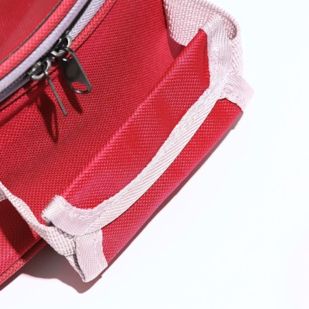 The backpack for carrying animals is transparent, 31 x 28 x 42 cm, red-5