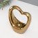 Ceramics candlestick for 1 candle "Heart" d = 4 cm gold 14.5x6x17 cm