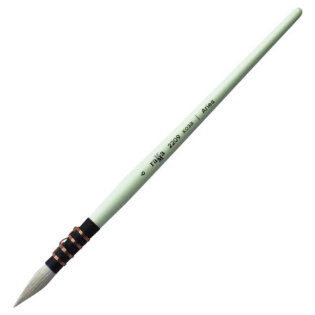 Cossack brush, round, gamut "Aries" No. 6, French mount, short handle