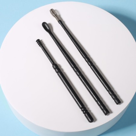 Ear cleaning set, 3 items, in a plastic case, 10.5 × 3 × 1 cm, black color-3
