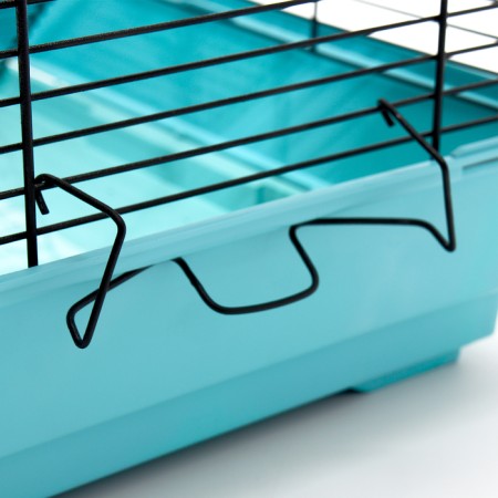The cage for rodents "Pigzon" No. 5, with 3 floors, equipped, 41 x 30 x 58 cm, turquoise-11