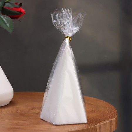 Decorative candle "Pentang's cone", 7.5x12.5 cm, white-2