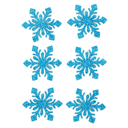 Decor "Snowflakes" on a glue base, set 6 pieces, blue color-1