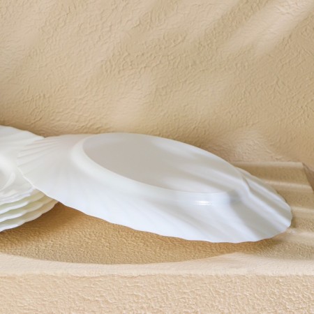 A set of dining plates Luminarc Trianon, D = 25 cm, glass -ceramic, 6 pcs, white color-4