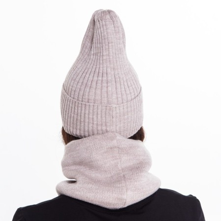 COMPLE WINDER WINDER (hat/snood), beige color, size 56-58-4