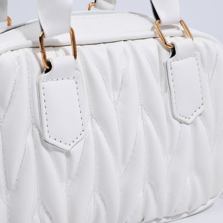 Bag Cross-Bodi with a zipper, white color-4