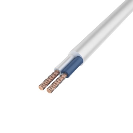 Bay wire connecting PVS 2x1.0 mm², white, length 20 meters, GOST 7399-97 Rexant