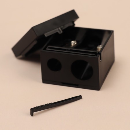Cosmetic sharpener, with a lid, double, black color-7