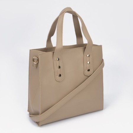 Bag Female Tout with zipper, beige color-1