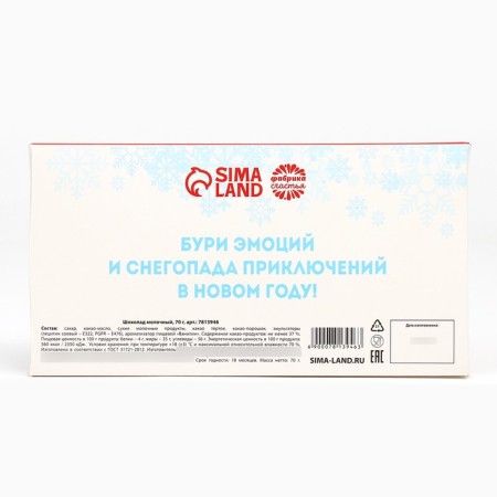New Year! Gift chocolate, milk "Ticket", 70 g.-4