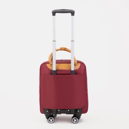 Road bag 20 "on wheels, lightning department, outer pocket, burgundy color-1