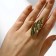 Ring "leaves" trio, color black gold, 17 size
