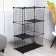 Coaters 24 sections with textile shelves, metal, black, 210 x 210 x 35 cm, (35 x 35) 96044