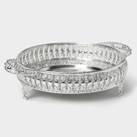 Serving tray "Solon", 34 × 24.5 × 9 cm, with handles, silver color
