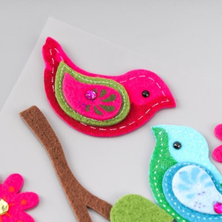 Stickers made of felt "bird" (set of 11 pcs) assorted-2