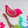 Stickers made of felt "bird" (set of 11 pcs) assorted