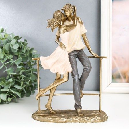 Polystone souvenir "Lovers - Kiss at the parapet" Sand 8x17x25 cm