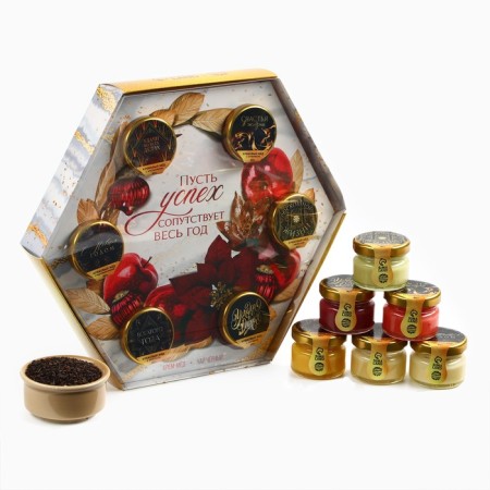 Gift set New Year's "New Year's luxury": tea, cream-make-1
