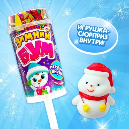 Chubby on the wand "winter boom", snowman 1, with stickers