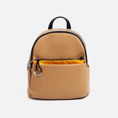 Women's backpack made of artificial leather, cosmetic bag, Otara, beige/yellow color-3