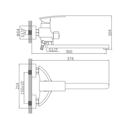 Accoona A7114 bath mixer, single -leaf, brass, chrome-8