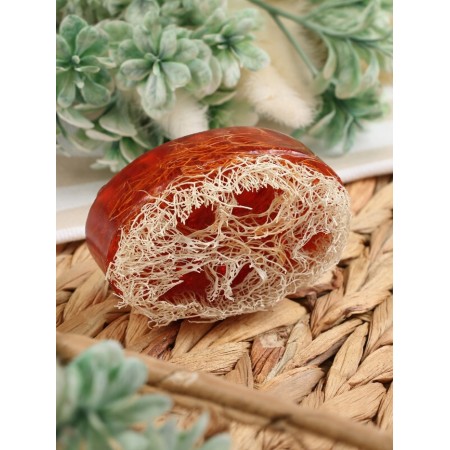 Massage soap with Luffa "Coffee" 100 g "Dobroparov" brown-6