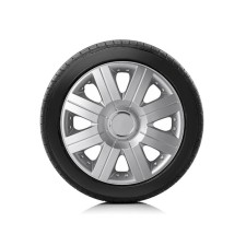 Wheel caps Autoprofi R15, PP plastic, adjusting rim, metallic, 370 mm, 4 pcs