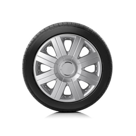 Wheel caps Autoprofi R15, PP plastic, adjusting rim, metallic, 370 mm, 4 pcs