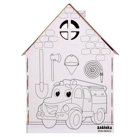 House-painting from cardboard "Fire Station"-3