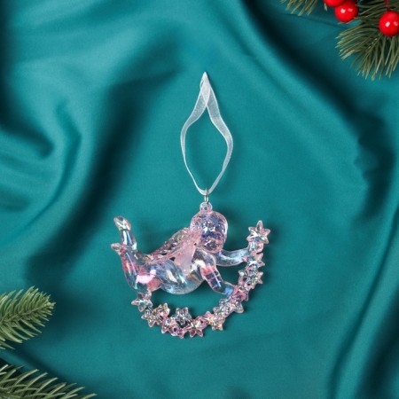 Christmas tree decoration "Angel on the stars" 7x8 cm, lilac overflow