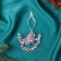 Christmas tree decoration "Angel on the stars" 7x8 cm, lilac overflow