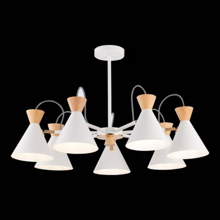 Ceiling EVOLUCE lamp. Sle125102-07. Modica. 7x40 watts, E14, 75x75x45 cm, white, golden color-1