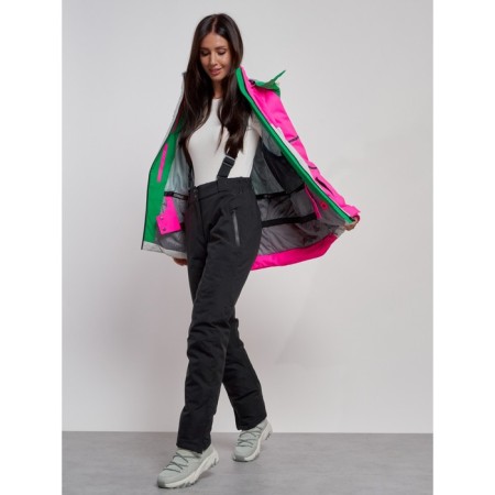 Ski jacket female winter, size 44, pink color-10