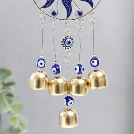 Wind Music Metal "Month in the Sun" from the evil eye 5 bells 22 cm-2