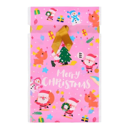 Polyethylene gift package with ties "Santa", 15x23cm-2