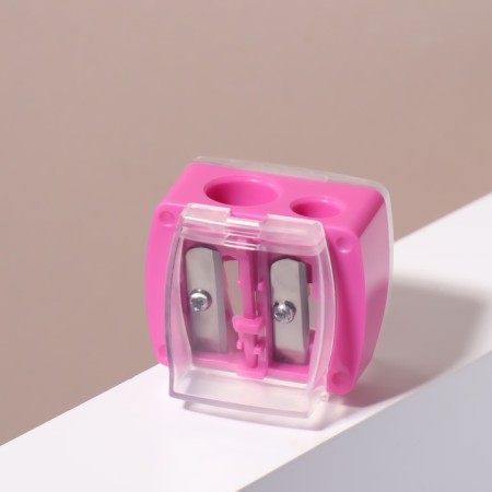 Cosmetic sharpener, with a lid, double, mix color-3
