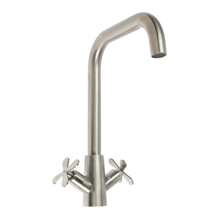 Kitchen mixer Zein Z3729, two -wound, pour height 26 cm, satin-3