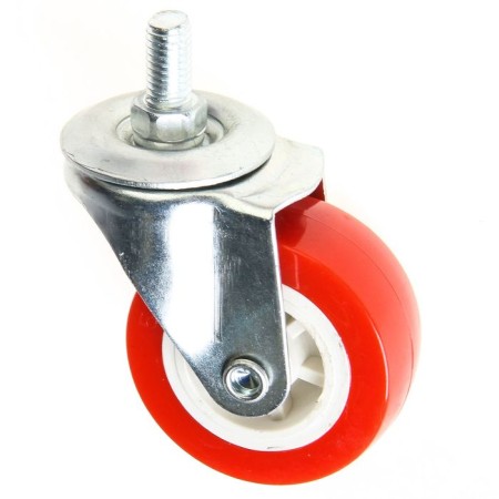 Furniture wheel, d = 50 mm, with a foot, red
