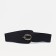 Women's belt, width 6-10 cm, elastic band, metal buckle, black color