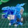 A robot with a dinobot transformation, light and sound effects, blue colors