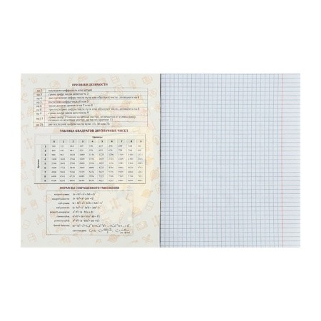 Subject note Calligrata Top "Anime", 48 sheets in the algebra cage, with reference material, covered cardboard, block offset-1