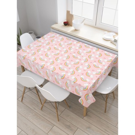 The tablecloth “Vanilla Rainbow”, rectangular, Saten, size 145x180 cm