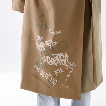 Two-color print raincoat, rr 46-48-4