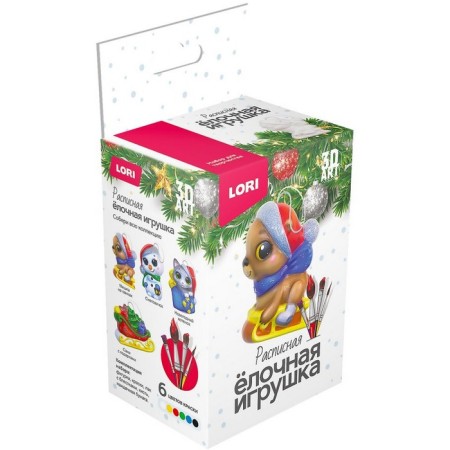3D art Christmas tree toy for painting "Bear on Sanks"