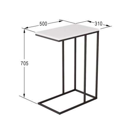 The table attached to agami, 500x310x705, white/black-1