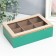Casket tree with divisions "Palm leaves" green with gold 7x16.5x24 cm