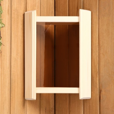 Lampshade wooden corner, dark glass